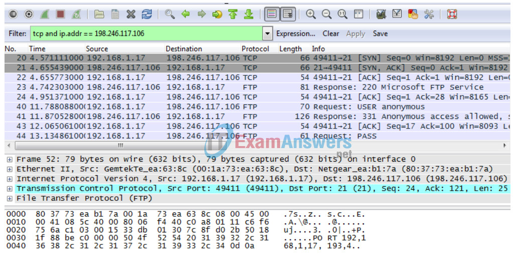 9.2.4.3 Lab - Using Wireshark to Examine TCP and UDP Captures Answers 28