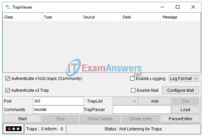 5.2.2.6 Lab - Configuring SNMP Answers 12