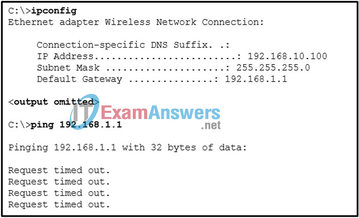 Module 20 - Troubleshoot Common Network Problems Quiz Answers 1