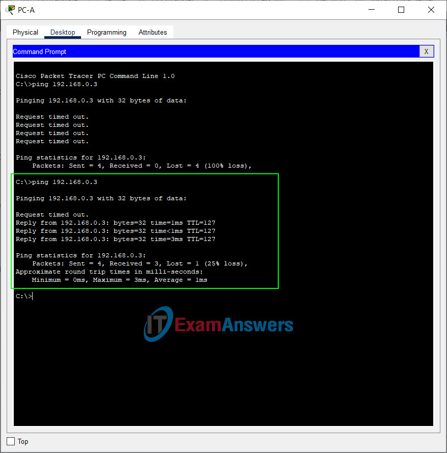 10.4.4 Lab - Build a Switch and Router Network (Answers) 16