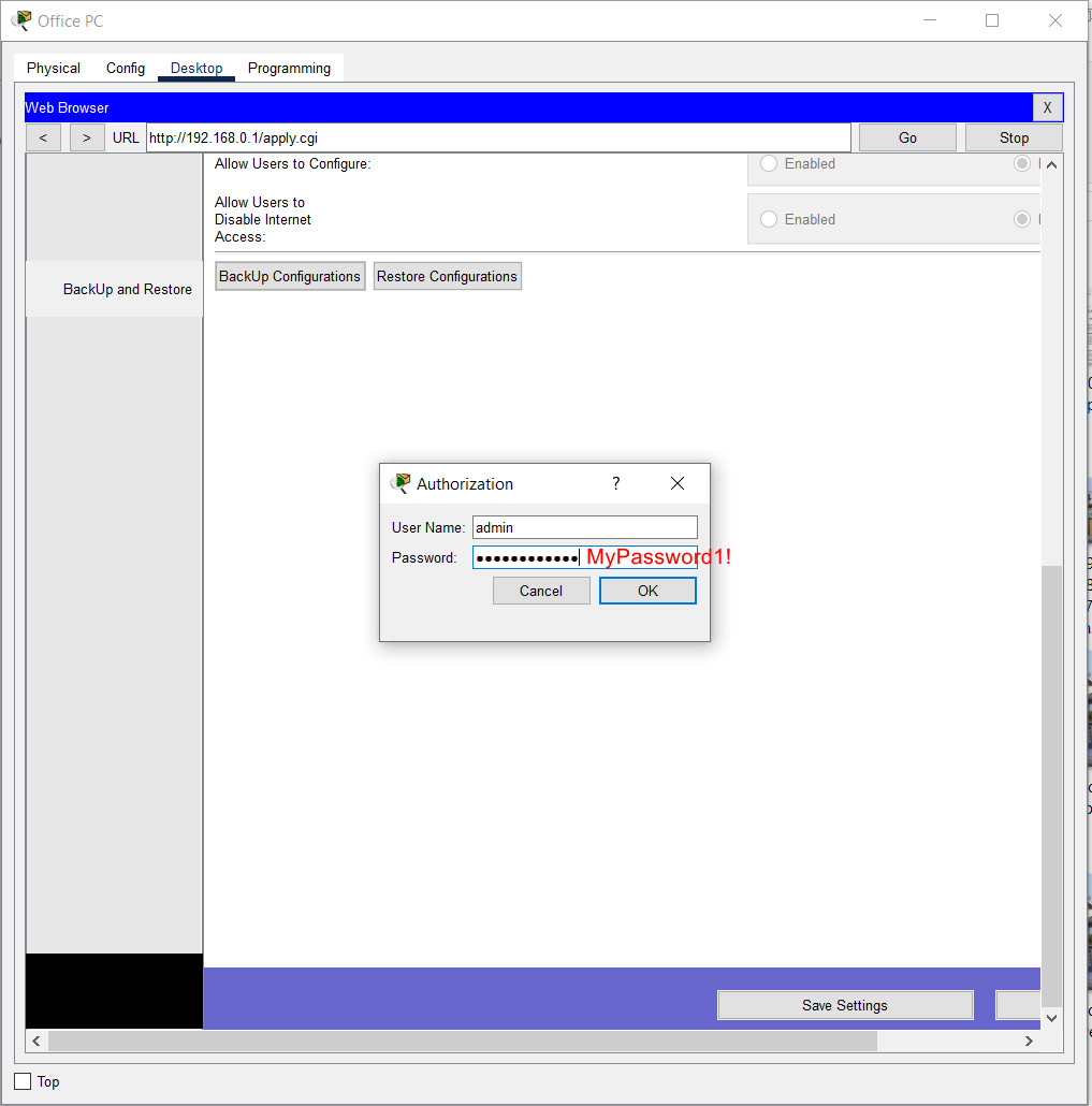 4.4.4 Packet Tracer - Configure a Wireless Router and Client Answers 34