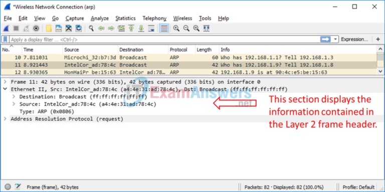 7.1.10 Lab - View ARP Traffic in Wireshark Answers